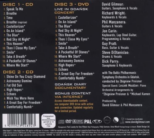 GILMOUR DAVID – LIVE IN GDANSK…CD2+DVD