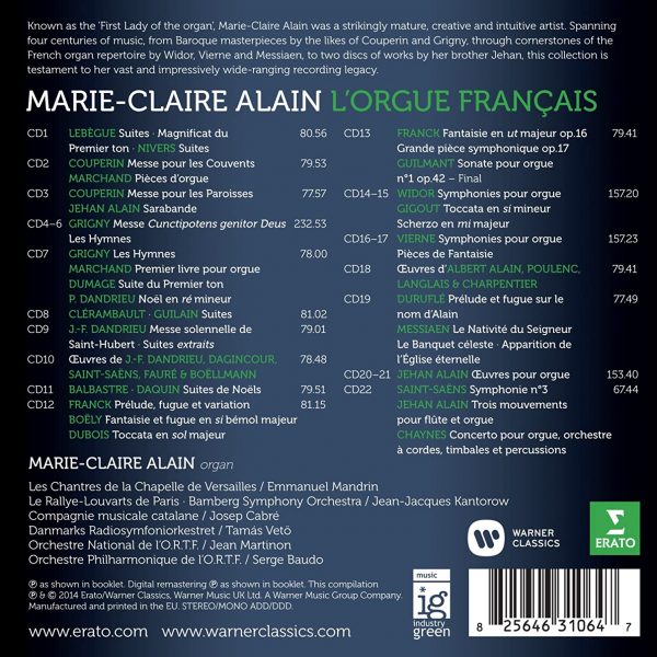 ALAIN MARIE-CLAIRE – L’ORGUE FRANCAIS…box