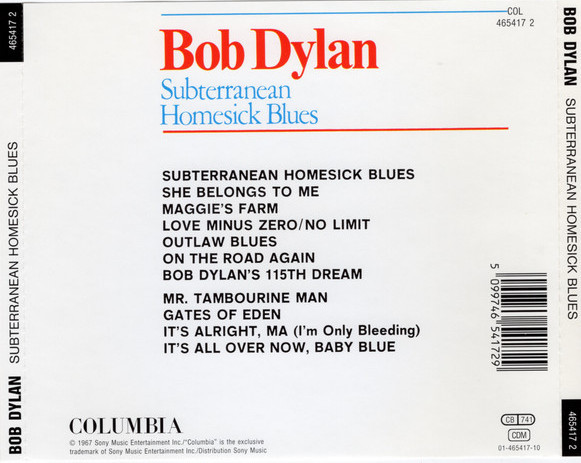 DYLAN BOB – SUBTERRANEAN HOMESICK BLUES…CD