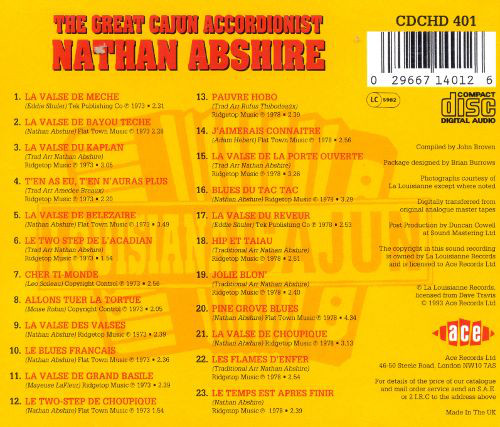 ABSHIRE NATAN – GREAT CAJUN ACCORDIONIST