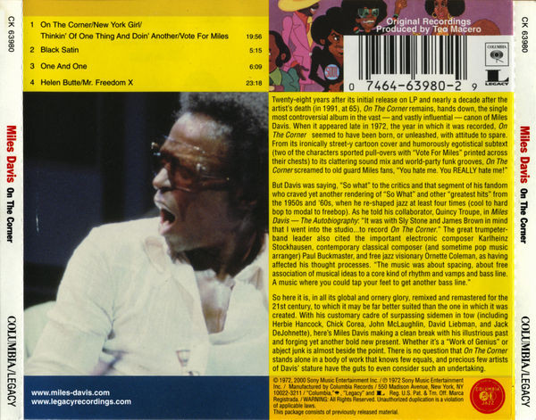 DAVIS MILES – ON THE CORNER CD