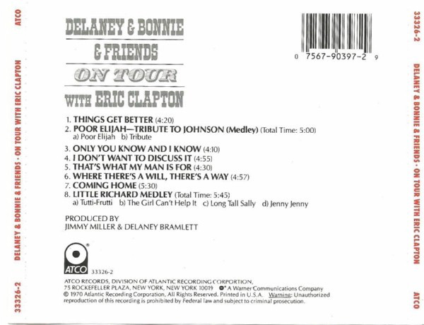 DELANEY & BONNIE & FRIENDS – ON TOUR WITH ERIC CLAPTON CD