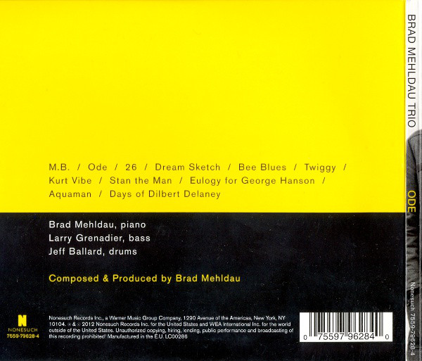 MEHLDAU BRAD TRIO – ODE CD