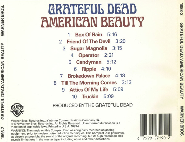 GRATEFUL DEAD – AMERICAN BEAUTY CD