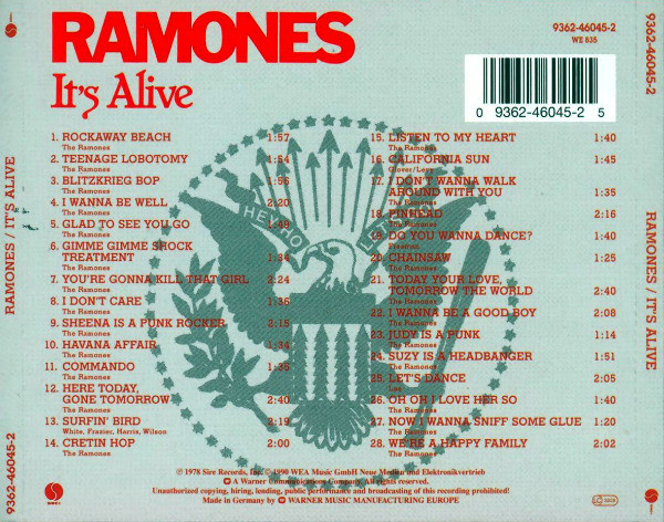 RAMONES – IT’S ALIVE