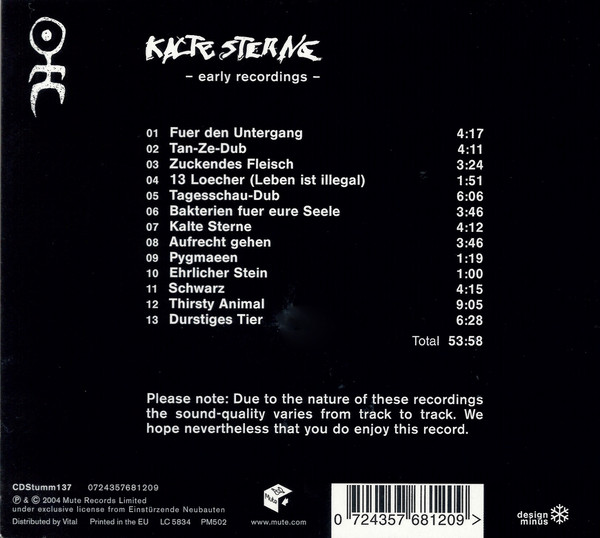 EINSTURZENDE NEUBAUTEN – KALTE STERNE-EARLY ROCORDINGS