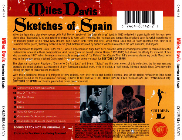 DAVIS MILES – SKETCHES OF SPAIN CD