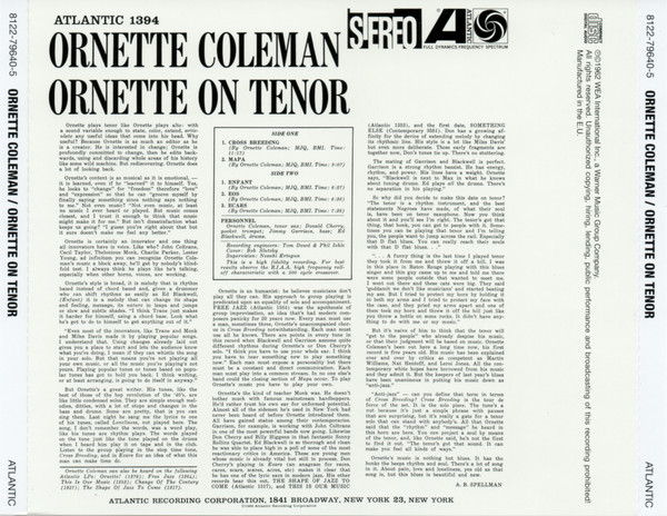 COLEMAN ORNETTE – ORNETTE ON TENOR…jap CD