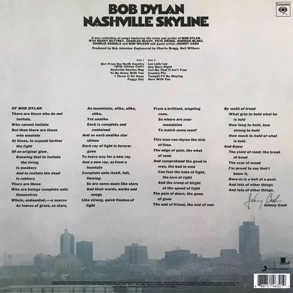 DYLAN BOB – NASHVILLE SKYLINE LP