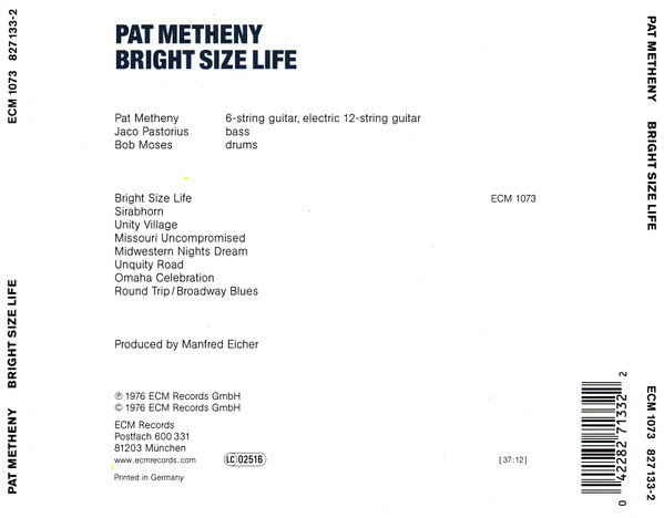 METHENY PAT – BRIGHT SIZE LIFE CD