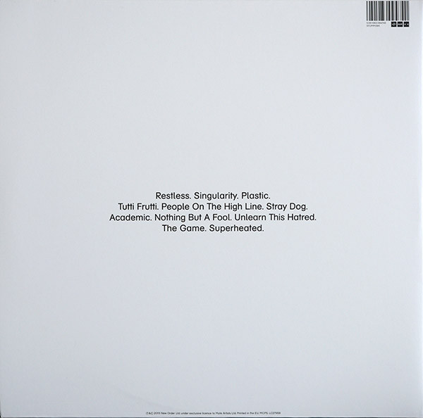 NEW ORDER – MUSIC COMPLETE…LP2 ltd clear vinyl