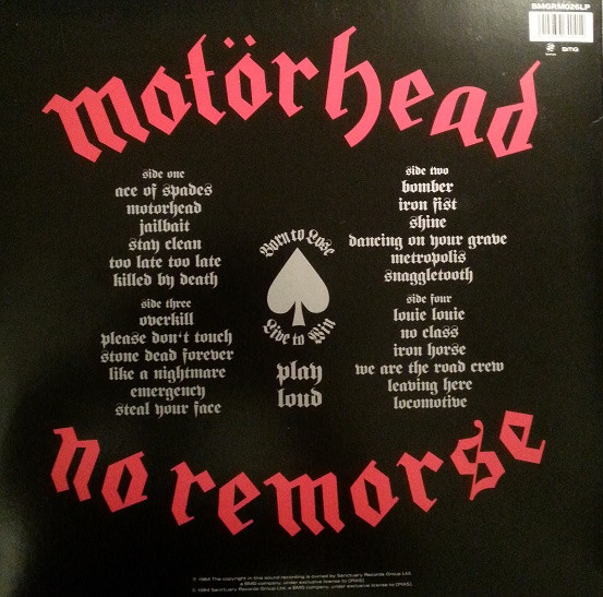 MOTORHEAD – NO REMORSE LP2