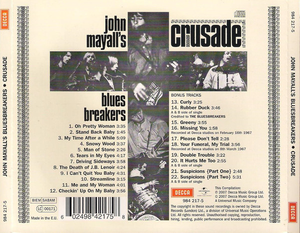 MAYALL JOHN & BLUESBREAKERS – CRUSADE…RM