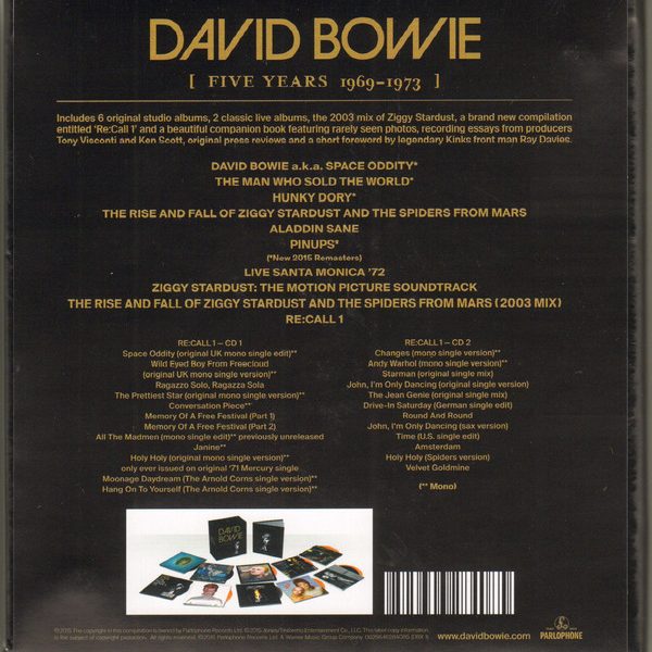 BOWIE DAVID – FIVE YEARS (1969-1973) CD12