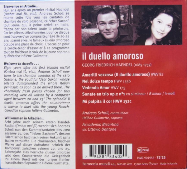 HANDEL/SCHOLL – IL DUELLO AMOROSO…CD
