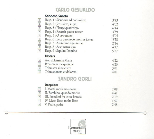 GESUALDO/HERREWEGHE – SABBATO SANCTO…CD