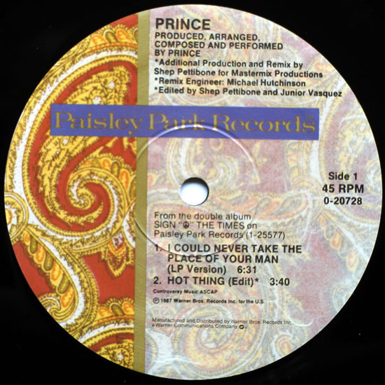 PRINCE – I COULD NEVER TAKE THE PLACE…12”