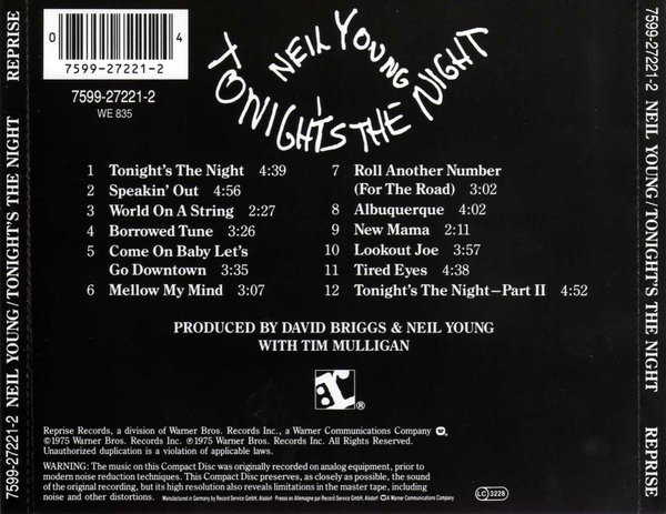 YOUNG NEIL – TONIGHT’S THE NIGHT