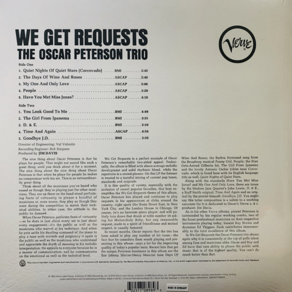 PET6ERSON OSCAR – WE GET REQUESTS LP