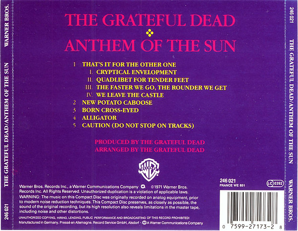GRATEFUL DEAD – ANTHEM OF THE SUN CD