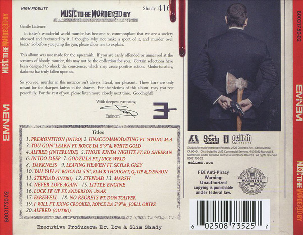 EMINEM – MUSIC TO BE MURDERED BY CD