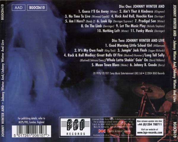 WINTER JOHNNY  – JOHNNY WINTER AND/AND LIVE