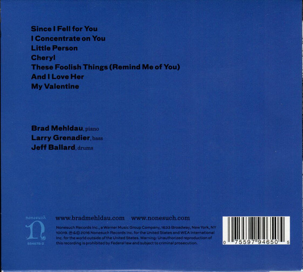 MEHLDAU BRAD – BLUES AND BALLADS CD