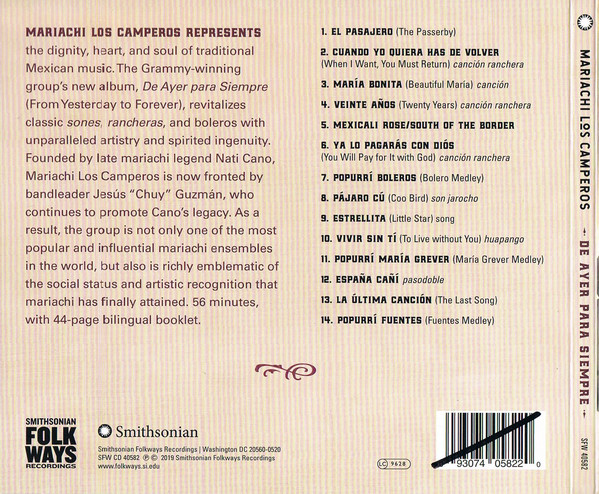 MARIACHI LOS CAMPEROS – DE AYER PARA SIEMPRE CD