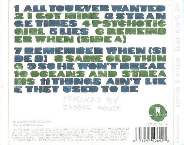 BLACK KEYS – ATTACK & RELEASE CD