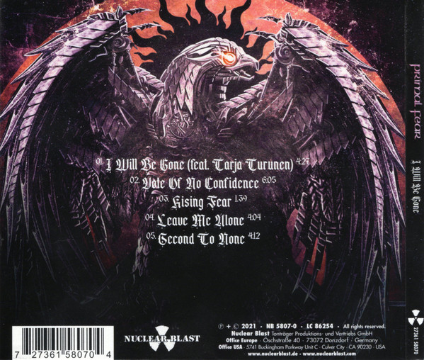 PRIMAL FEAR – I WILL BE GONE MAXI CD
