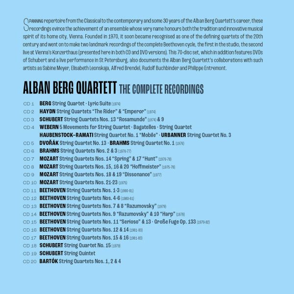 BERG ALBAN QUARTETT – COMPLETE RECORDINGS BOX