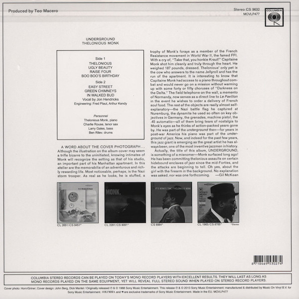 MONK THELONIOUS – UNDERGROUND…LP