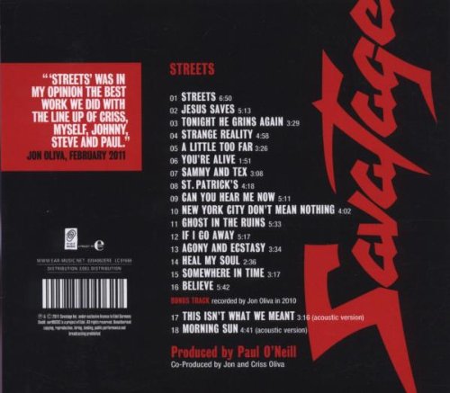 SAVATAGE – STREETS  CD