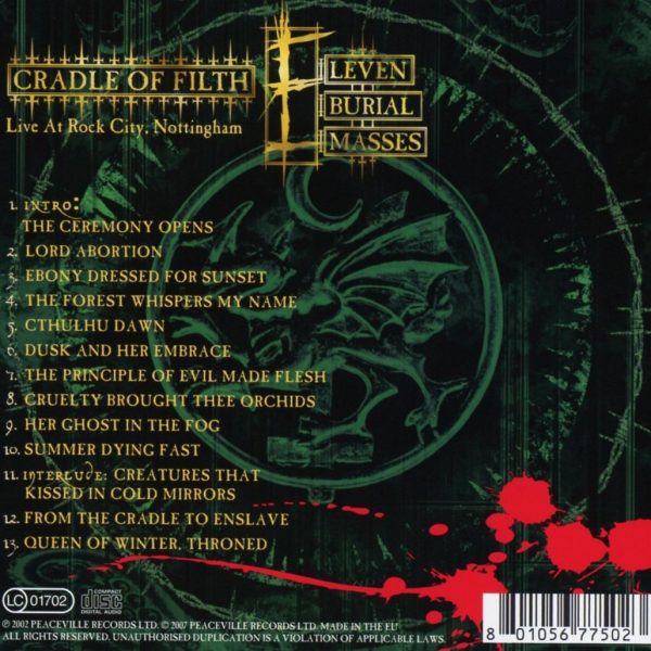 CRADLE OF FILTH – ELEVEN BURIAL MASSES CD