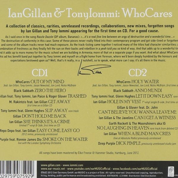 GILLAN IAN & TOMMY IOMMI – WHO CARES