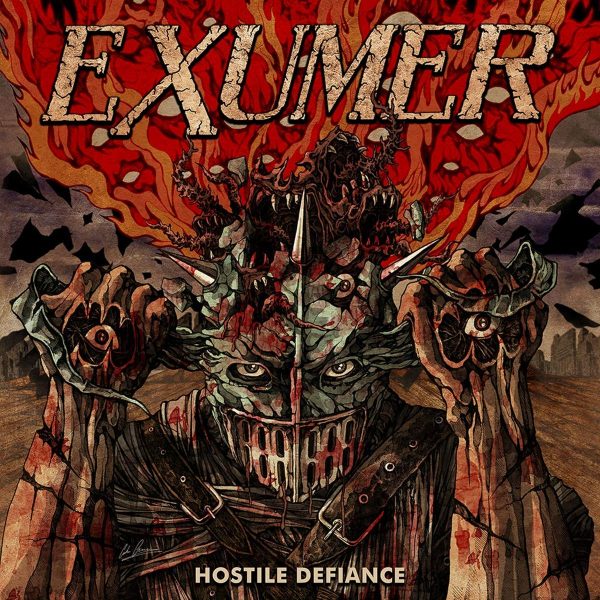 EXHUMER – HOSTILE DEFIANCE orange red marbeled vinyl LP