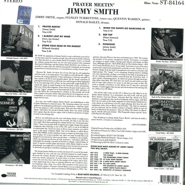 SMITH JIMMY – PRAYER MEETIN’ tone poet series LP