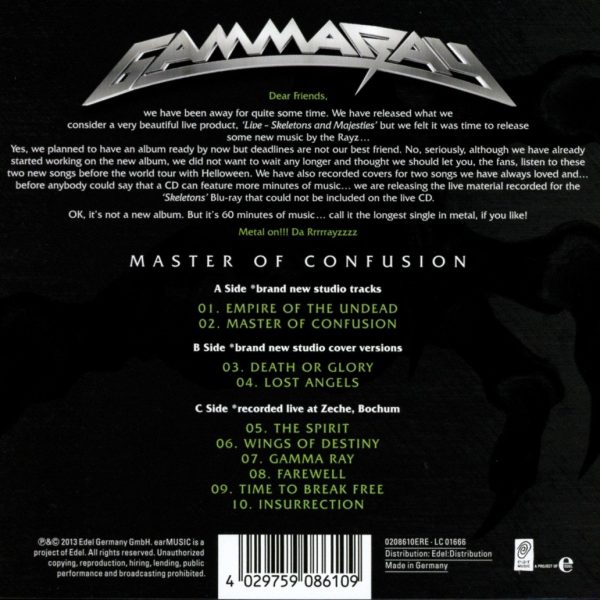 GAMMA RAY – MASTER OF CONFUSION CD