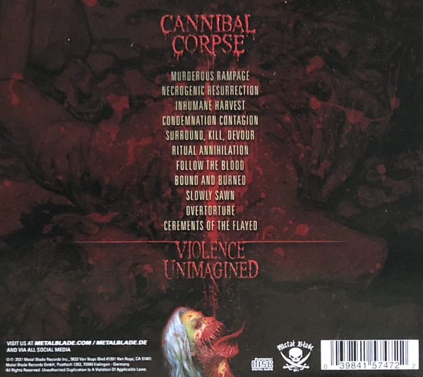 CANNIBAL CORPSE – VIOLENCE UNIMAGINED CD