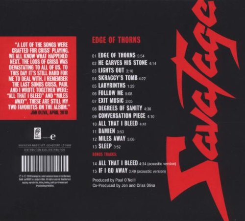 SAVATAGE – EDGE OF THORNS