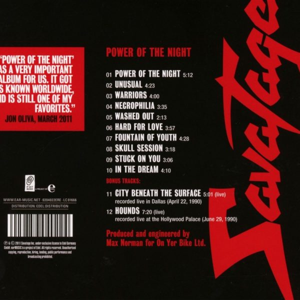 SAVATAGE – POWER OF THE NIGHT CD