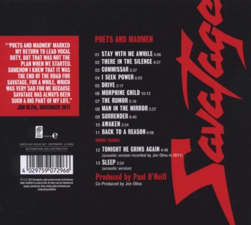 SAVATAGE – POETS AND MADMEN CD