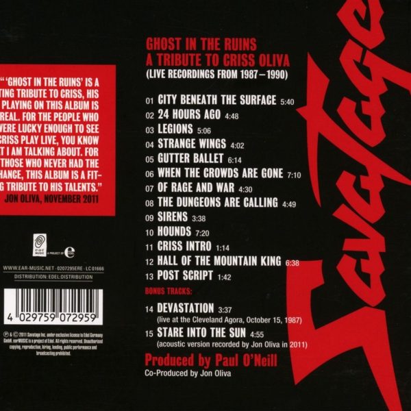 SAVATAGE – GHOST IN THE RUINS CD