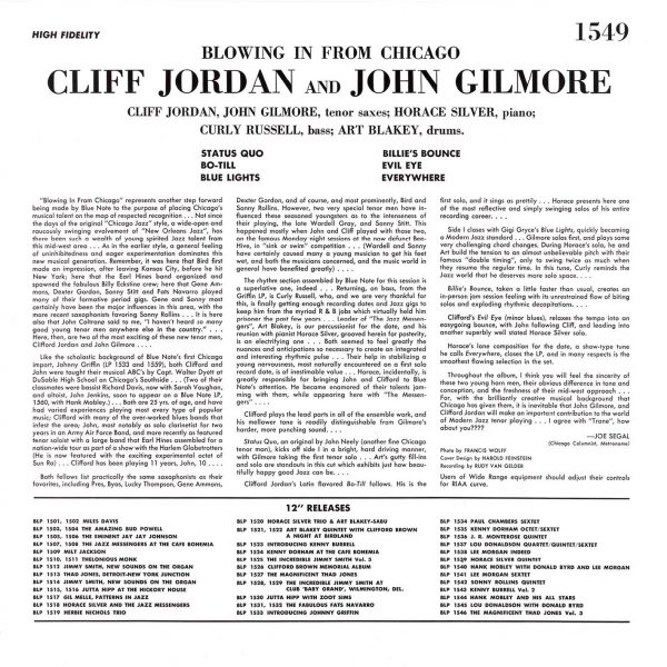 JORDAN CLIFFORD & JOHN GILMORE – BLOWING IN FROM CHICAGO limited edition LP