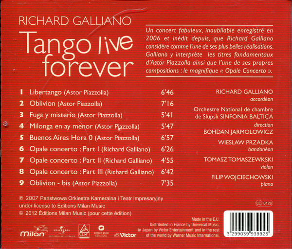 GALLIANO RICHARD – TANGO LIVE FOREVER CD