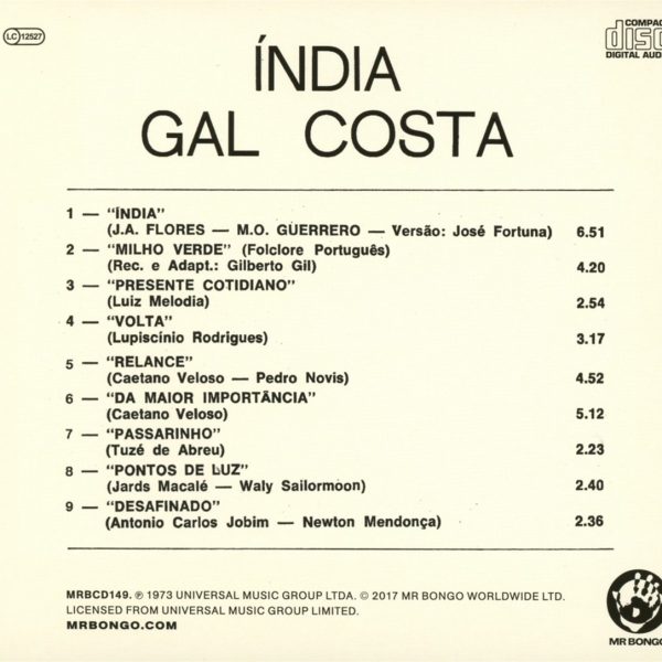 COSTA GAL – INDIA CD