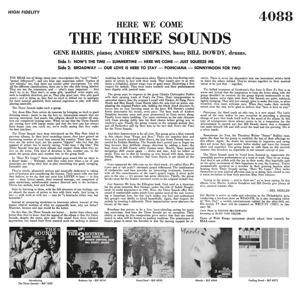 THREE SOUNDS – HERE WE COME LP