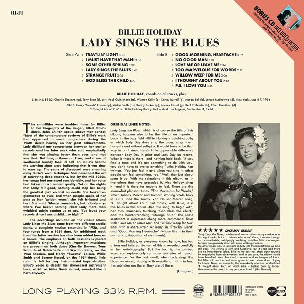 HOLIDAY BILLIE – LADY SINGS THE BLUES LP