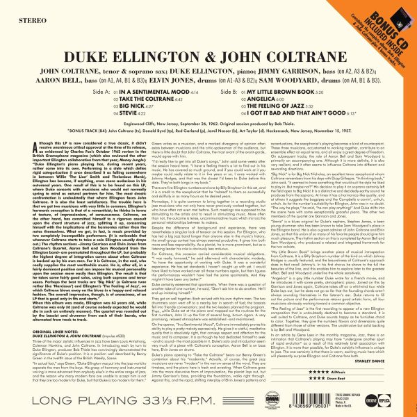 ELLINGTON DUKE & JOHN COLTRNE – DUKE ELLINGTON & JOHN COLTRNE LP