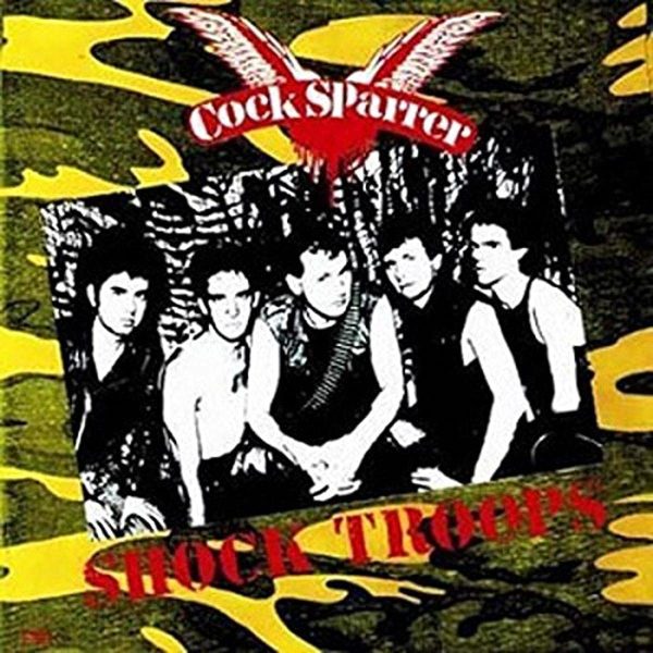 COCK SPARRER – SHOCK TROOPS olive green splaterr vinyl LP